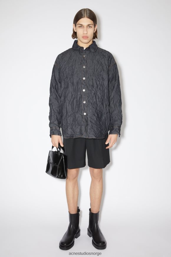 Acne Studios glansede lave skinnstøvler N2PP4F1217 fottøy svart