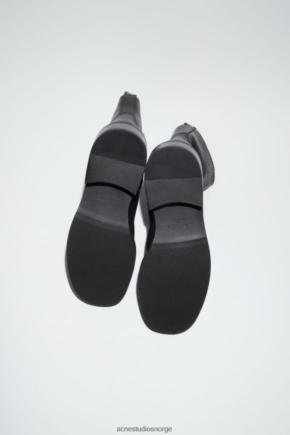 Acne Studios glansede lave skinnstøvler N2PP4F1217 fottøy svart