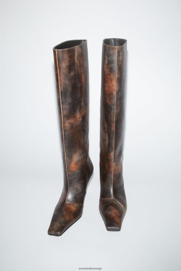 Acne Studios hælstøvler i skinn N2PP4F640 fottøy multi brun