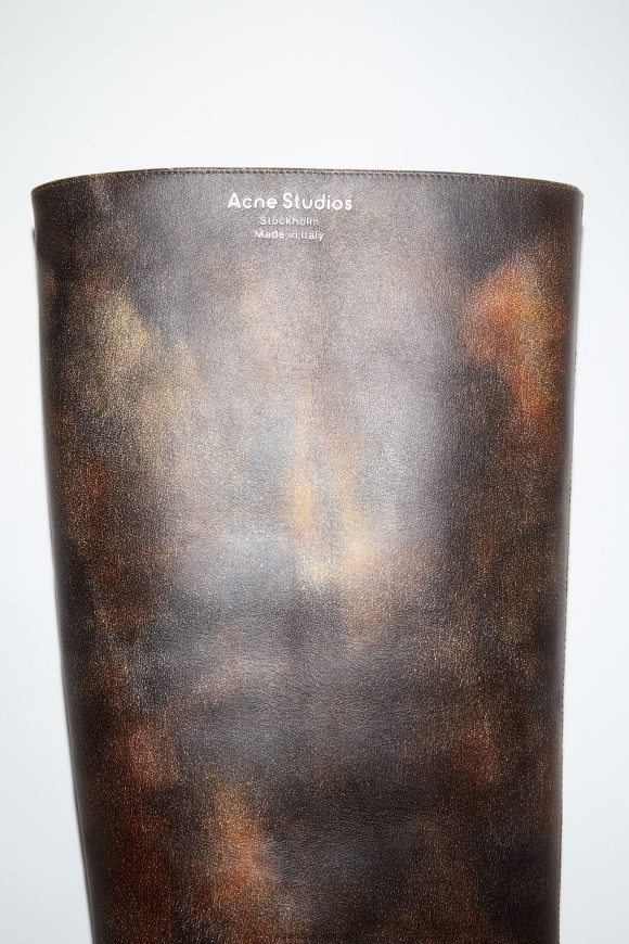 Acne Studios hælstøvler i skinn N2PP4F640 fottøy multi brun