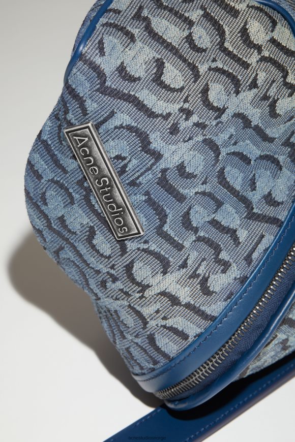 Acne Studios monogram mini veske N2PP4F556 tilbehør denim blå