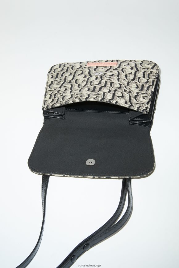 Acne Studios platt crossbody-veske N2PP4F793 tilbehør beige/svart