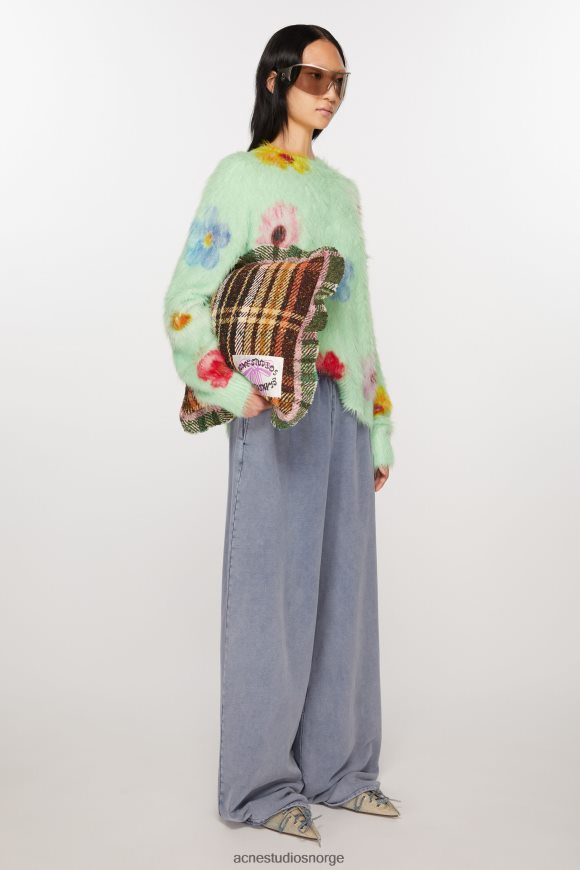 Acne Studios rutete pute N2PP4F633 tilbehør brun/grønn