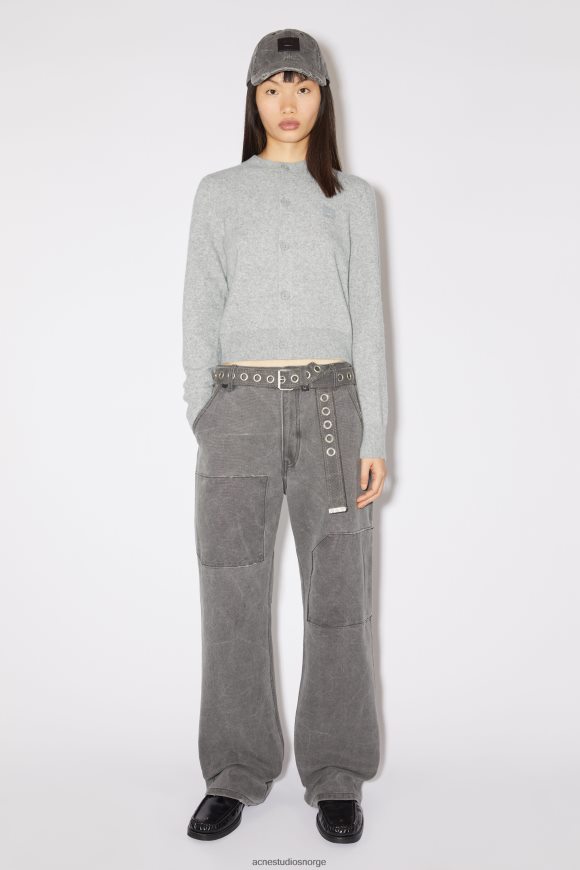 Acne Studios lerretsbelte N2PP4F586 tilbehør karbongrå