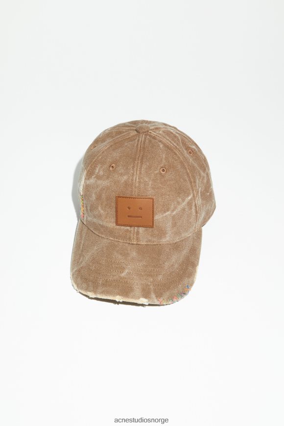 Acne Studios ansiktslapp i skinn N2PP4F626 tilbehør toffee brun