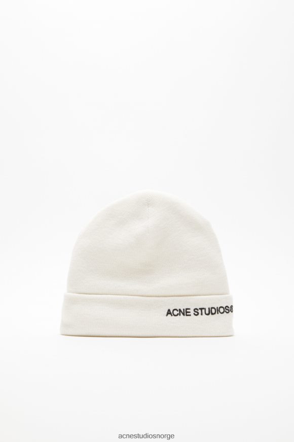 Acne Studios beanie med brodert logo N2PP4F806 tilbehør off white