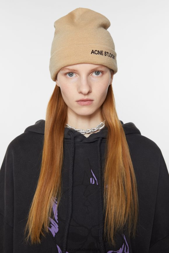 Acne Studios logo lue N2PP4F814 tilbehør skall beige