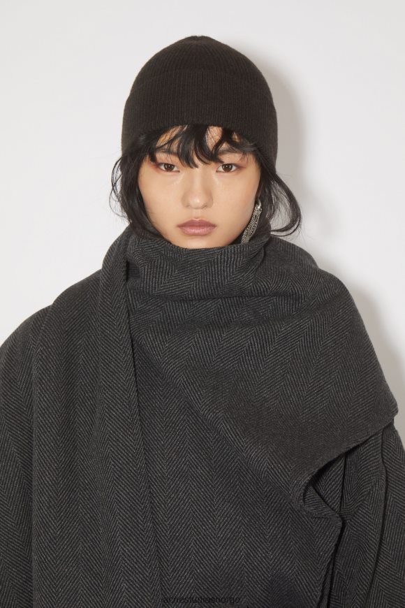 Acne Studios ull kashmir lue N2PP4F580 tilbehør mørkebrun