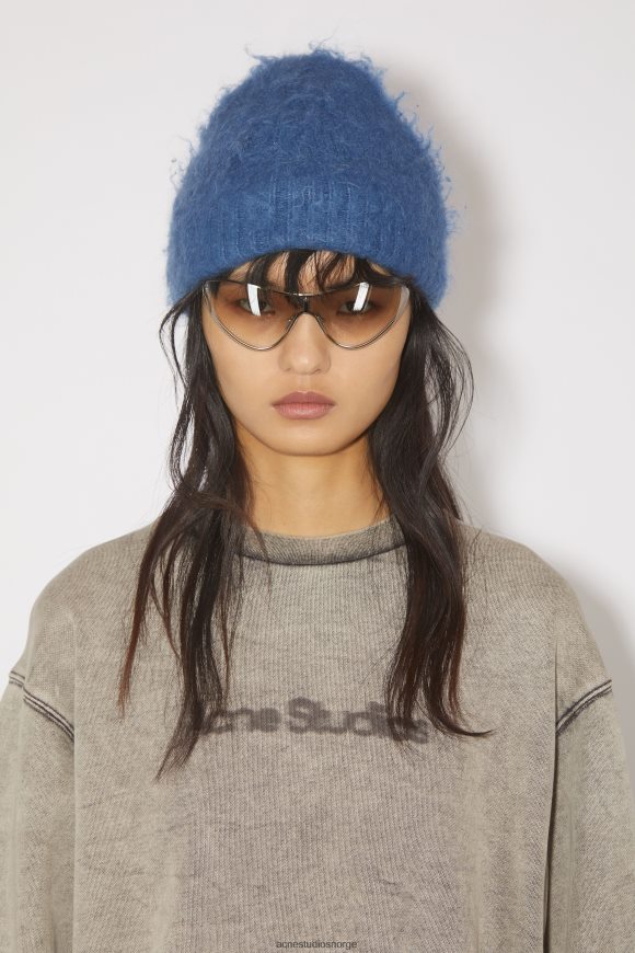 Acne Studios ull mohair lue N2PP4F563 tilbehør denim blå