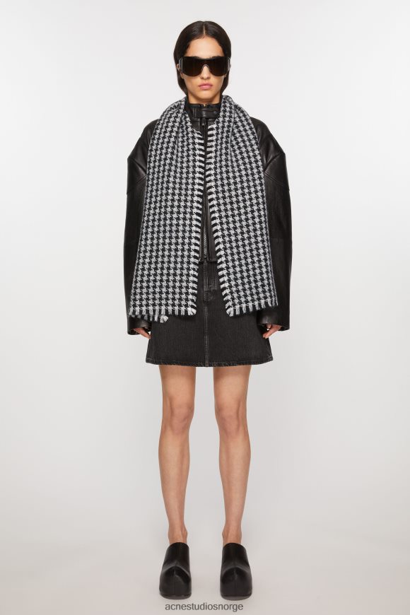 Acne Studios houndstooth skjerf N2PP4F464 tilbehør svart hvit
