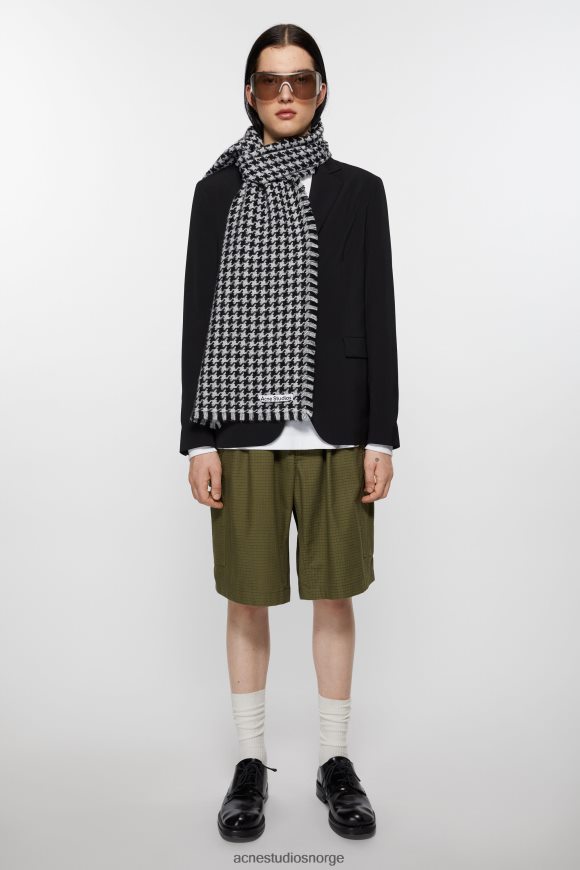 Acne Studios houndstooth skjerf N2PP4F464 tilbehør svart hvit