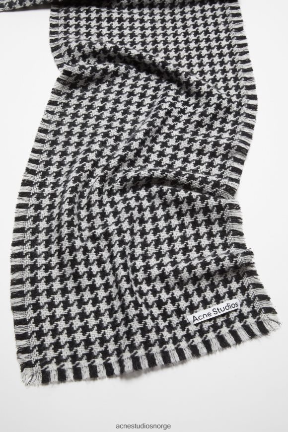 Acne Studios houndstooth skjerf N2PP4F464 tilbehør svart hvit