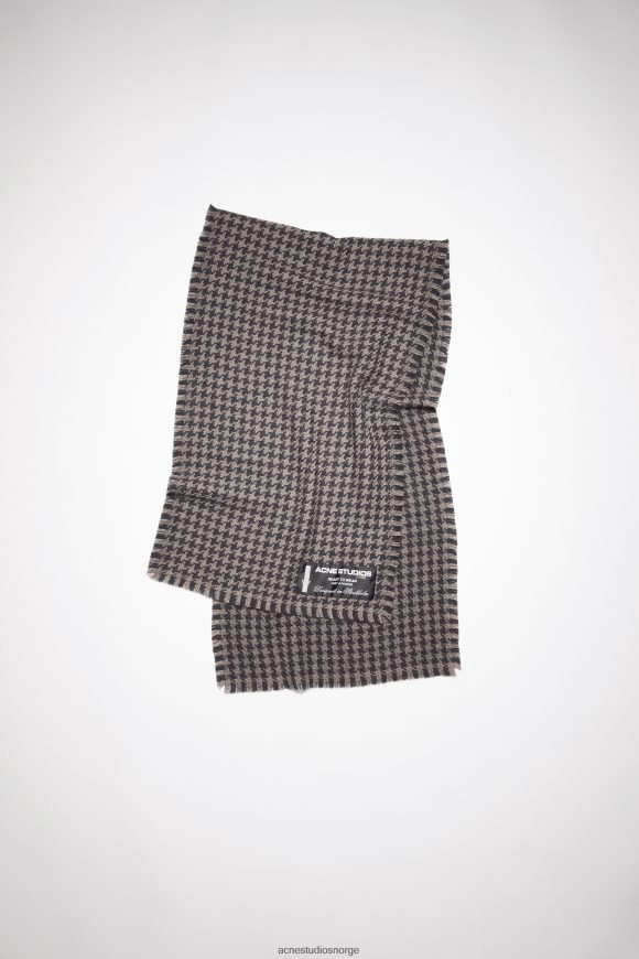 Acne Studios houndstooth ullskjerf N2PP4F607 tilbehør grå/lys grå
