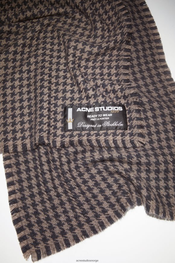 Acne Studios houndstooth ullskjerf N2PP4F607 tilbehør grå/lys grå