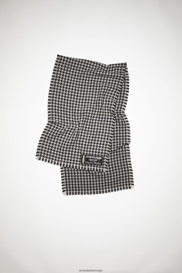 Acne Studios houndstooth ullskjerf N2PP4F825 tilbehør hvit svart