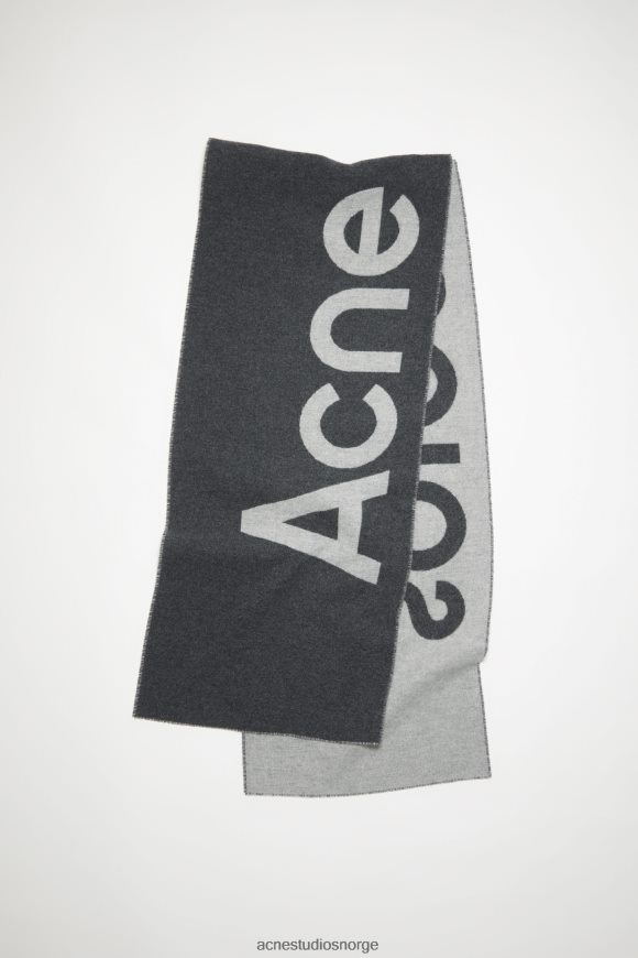 Acne Studios logo jacquard skjerf - smalt N2PP4F613 tilbehør grå/lys grå