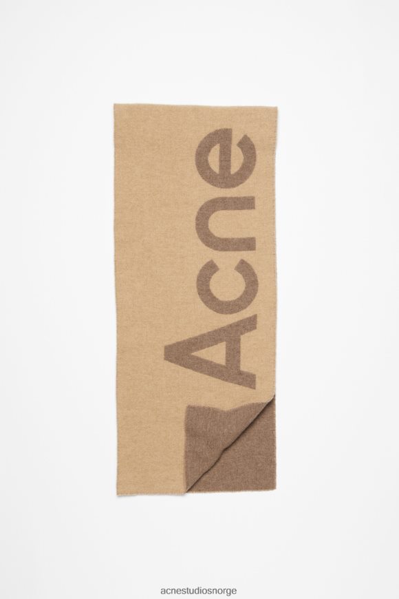 Acne Studios logo jacquard skjerf - smalt N2PP4F726 tilbehør kamelbrun