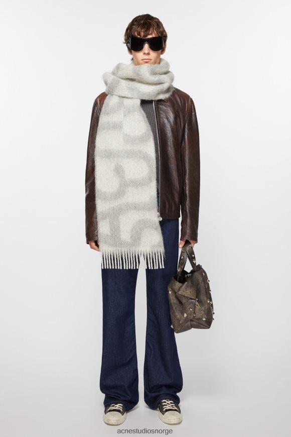 Acne Studios logo skjerf N2PP4F660 tilbehør lysegrå