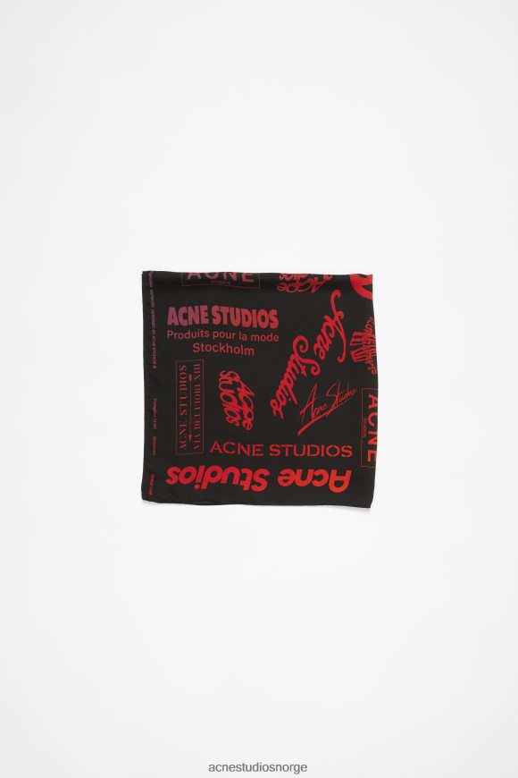 Acne Studios merkelogo silkeskjerf N2PP4F453 tilbehør svart