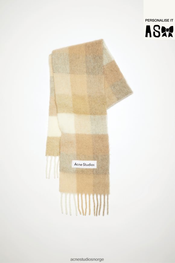 Acne Studios mohairrutet skjerf N2PP4F832 tilbehør hvit/beige