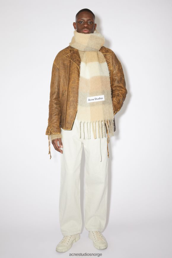 Acne Studios mohairrutet skjerf N2PP4F832 tilbehør hvit/beige