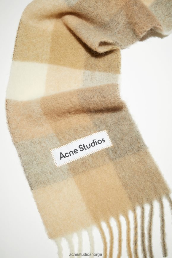 Acne Studios mohairrutet skjerf N2PP4F832 tilbehør hvit/beige