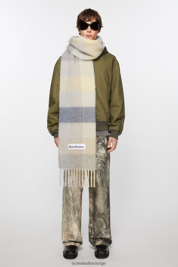 Acne Studios mohairrutet skjerf N2PP4F875 tilbehør vanilje/beige/lavendel