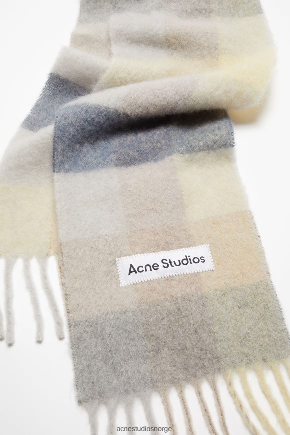 Acne Studios mohairrutet skjerf N2PP4F875 tilbehør vanilje/beige/lavendel
