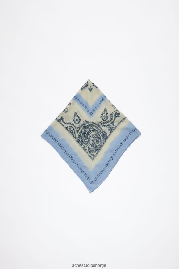 Acne Studios print lett ullskjerf N2PP4F775 tilbehør støvete beige/lyseblå