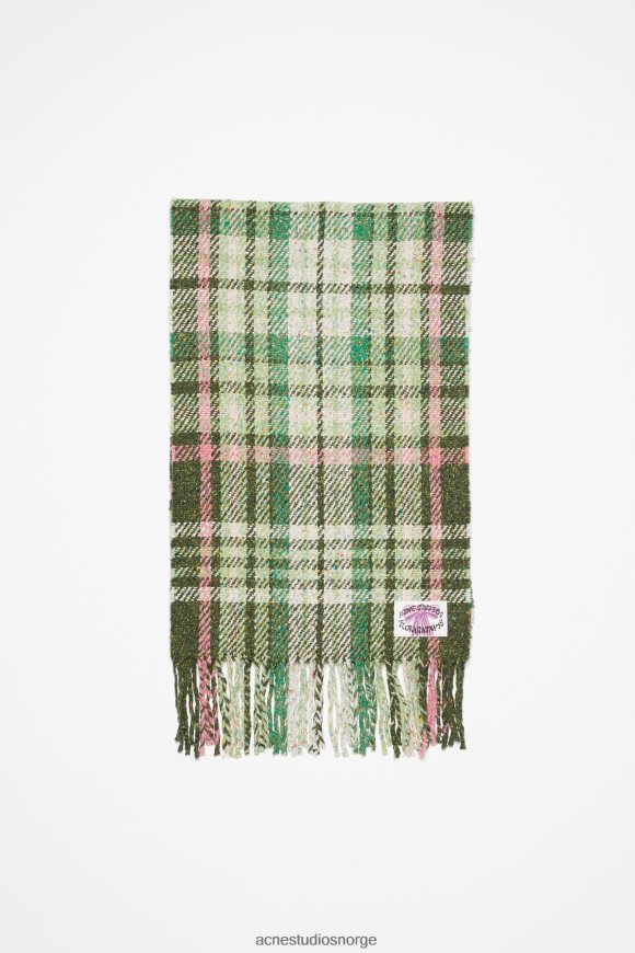 Acne Studios rutete frynser skjerf N2PP4F572 tilbehør grønn