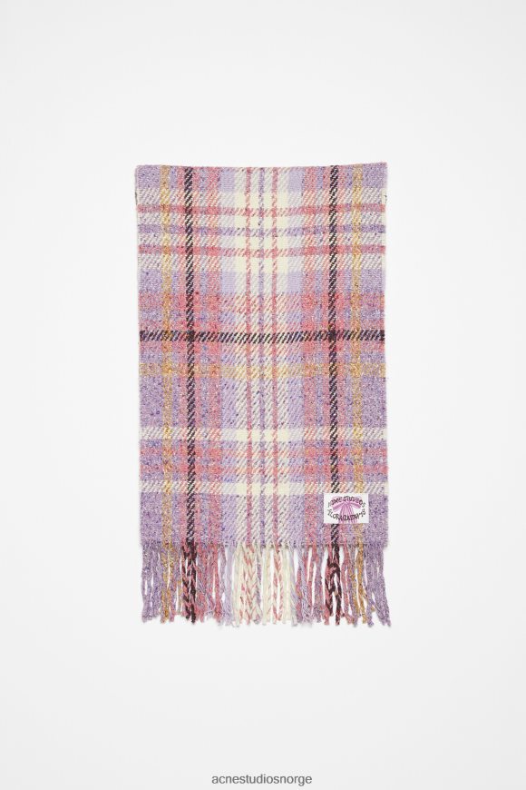 Acne Studios rutete frynser skjerf N2PP4F629 tilbehør fiolett lilla