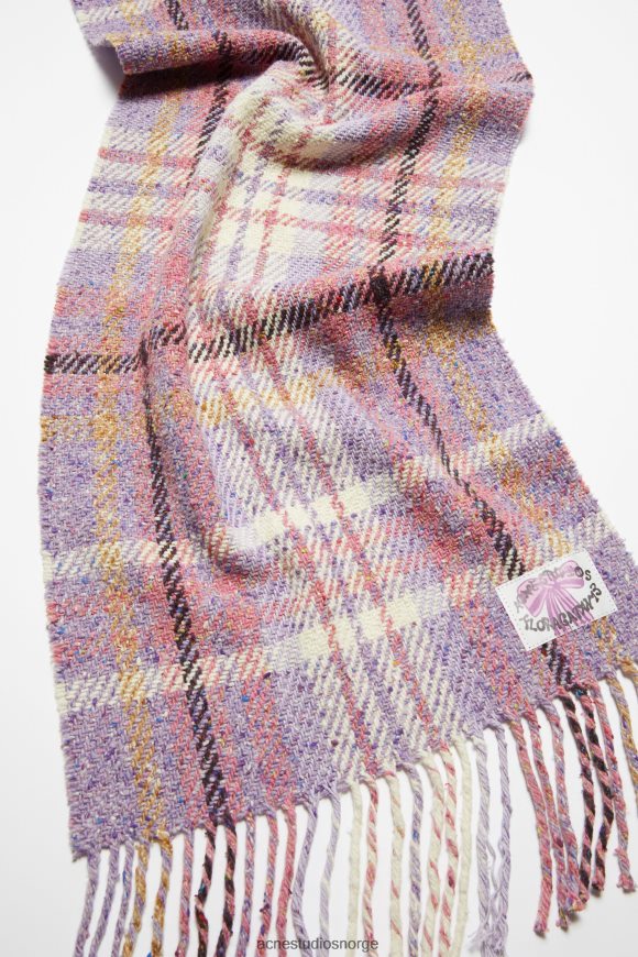 Acne Studios rutete frynser skjerf N2PP4F629 tilbehør fiolett lilla