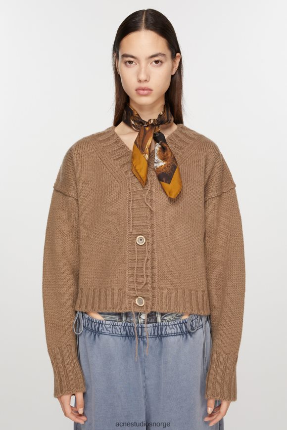 Acne Studios silkeskjerf med trykk N2PP4F632 tilbehør brun