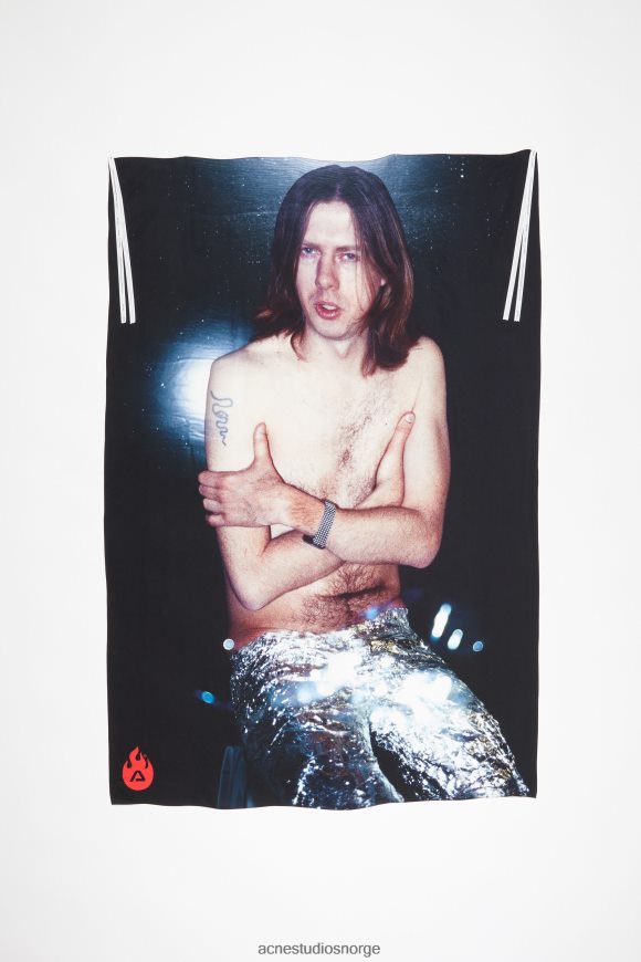 Acne Studios silkeskjerf med trykk N2PP4F672 tilbehør sølv