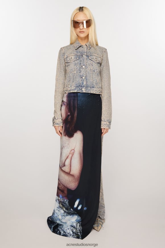 Acne Studios silkeskjerf med trykk N2PP4F672 tilbehør sølv