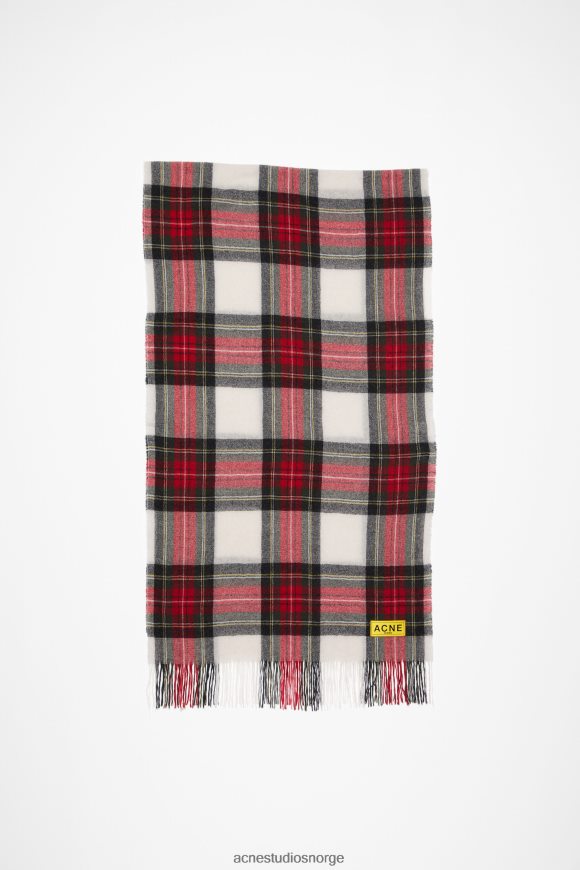 Acne Studios sjekk frynser skjerf N2PP4F444 tilbehør svart/rød/hvit