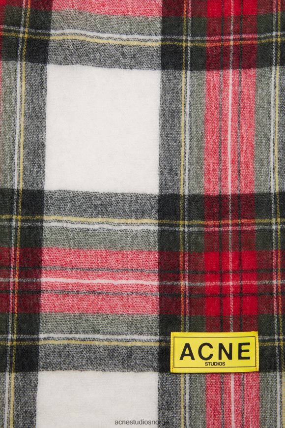 Acne Studios sjekk frynser skjerf N2PP4F444 tilbehør svart/rød/hvit