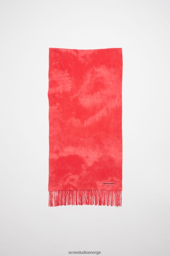 Acne Studios tie-dye ullskjerf - smalt N2PP4F804 tilbehør lys rosa