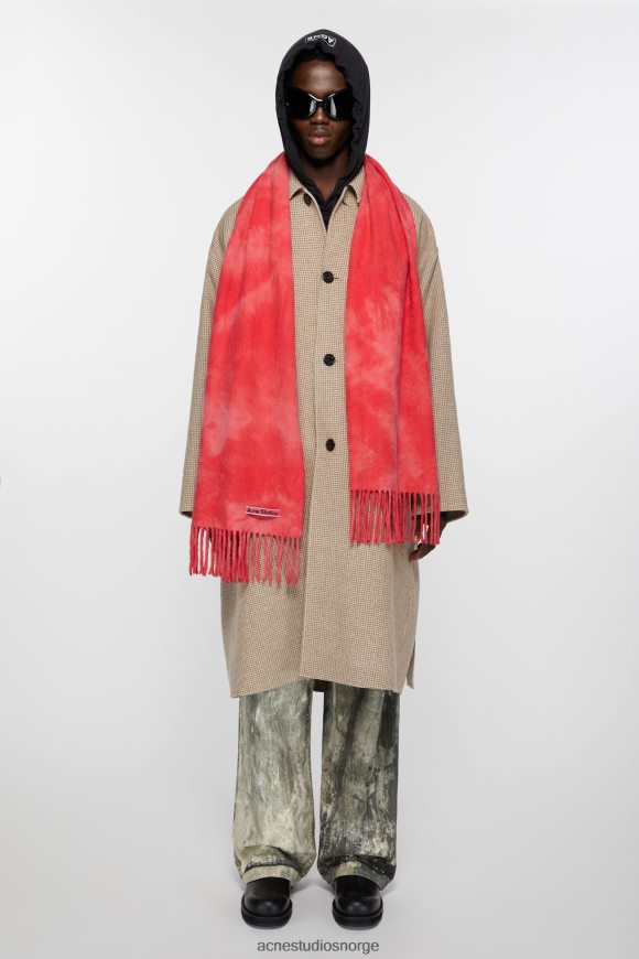 Acne Studios tie-dye ullskjerf - smalt N2PP4F804 tilbehør lys rosa