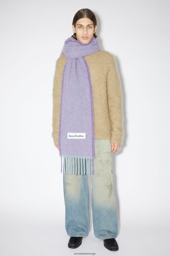 Acne Studios ull mohair skjerf - smalt N2PP4F713 tilbehør lavendel lilla