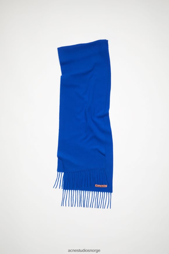 Acne Studios ullskjerf med frynser - magert N2PP4F567 tilbehør kongeblå