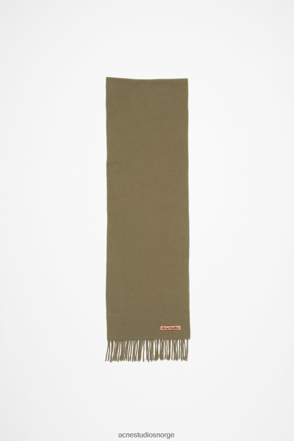 Acne Studios ullskjerf med frynser - magert N2PP4F603 tilbehør kakigrønn