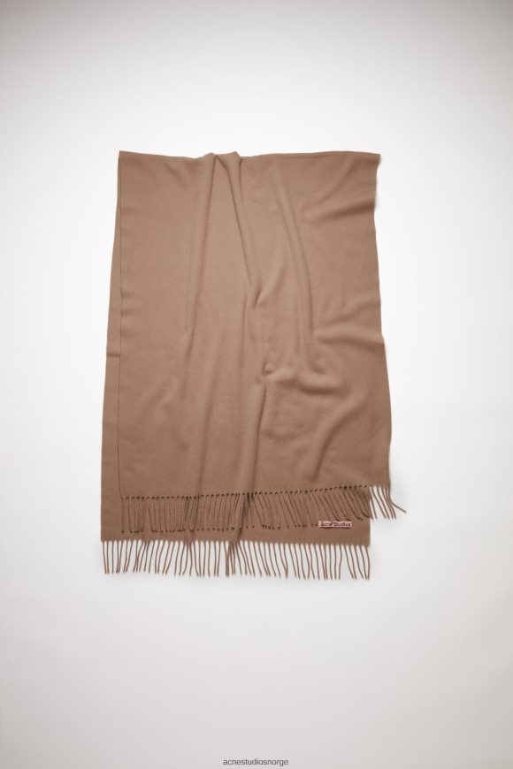 Acne Studios ullskjerf med frynser - oversized N2PP4F618 tilbehør karamellbrun