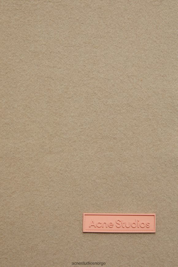 Acne Studios ullskjerf med frynser - smalt N2PP4F601 tilbehør kakigrønn