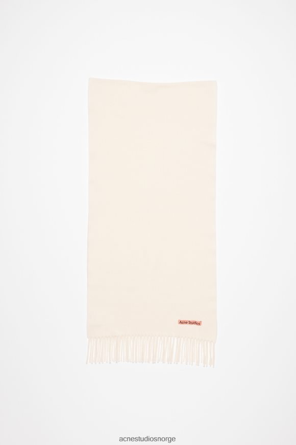 Acne Studios ullskjerf med frynser - smalt N2PP4F874 tilbehør varm hvit