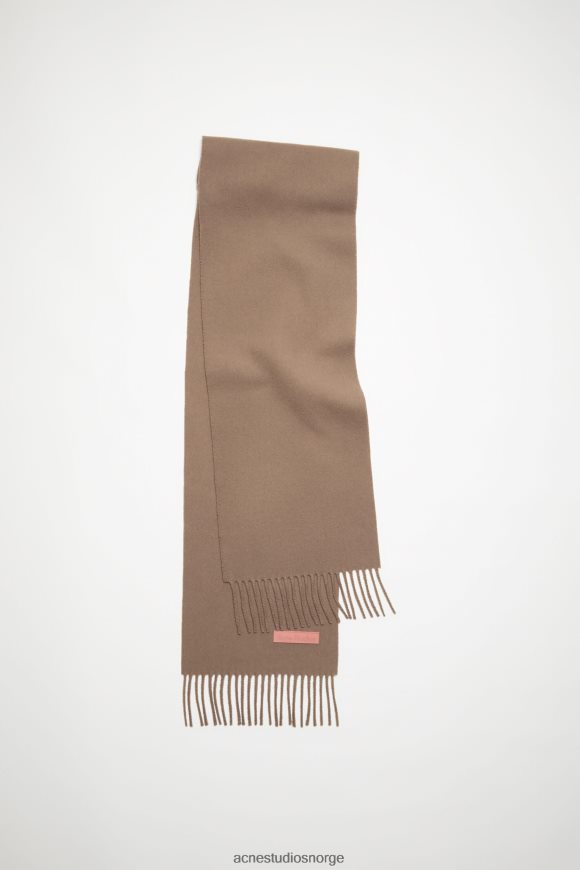 Acne Studios ullskjerf rosa etikett - smal N2PP4F774 tilbehør varm beige