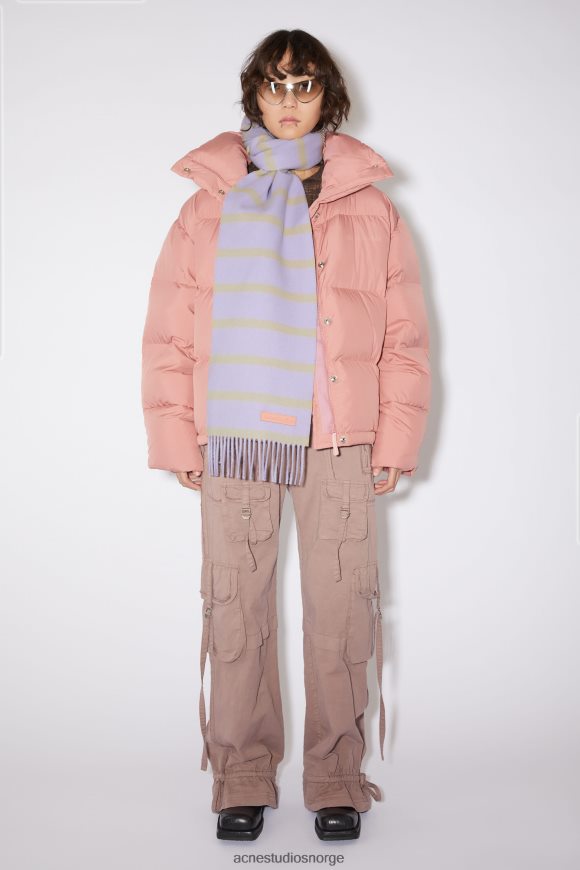Acne Studios ullskjerf rosa etikett - smal N2PP4F781 tilbehør syrin/gul