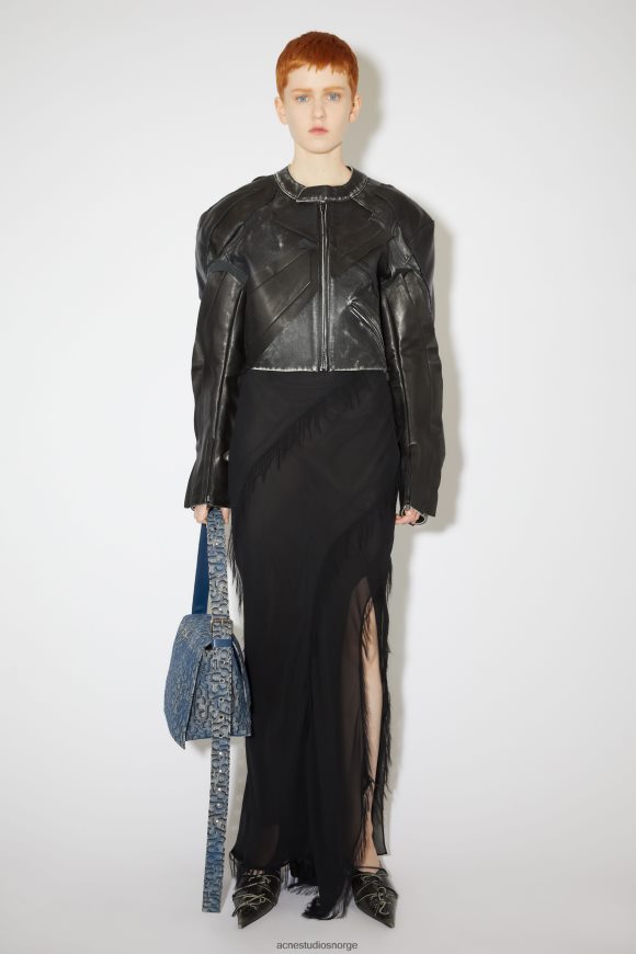 Acne Studios monogram skulderveske runway show N2PP4F557 tilbehør denim blå