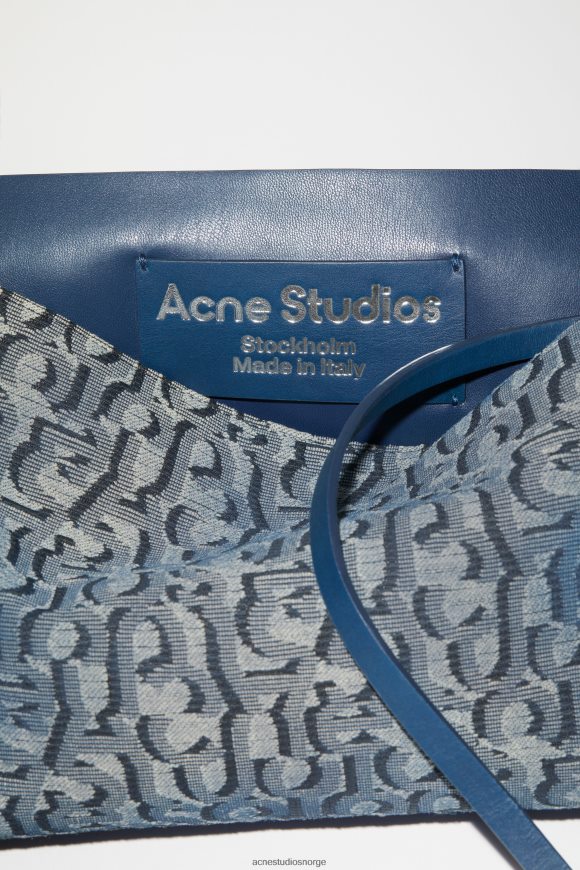 Acne Studios monogram skulderveske runway show N2PP4F557 tilbehør denim blå