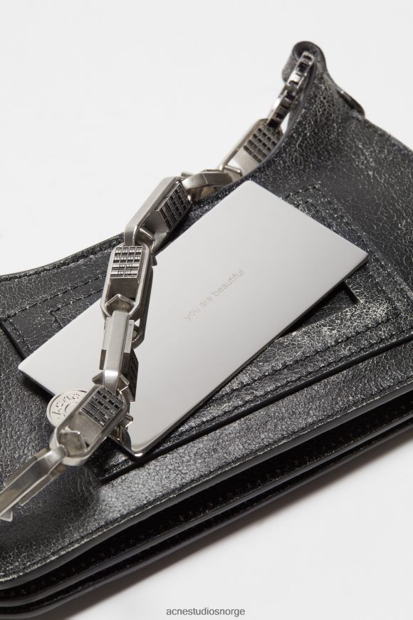 Acne Studios platt mikro skulderveske N2PP4F470 tilbehør svart